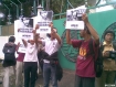 Indonesian activists on Monday staged protest rallies in front of the Burmese embassy in Jakarta condemning the junta for charging and putting on trial pro-democracy leader Aung San Suu Kyi. Photo – Mizzima. The international community has condemned the junta for putting Aung San Suu Kyi on trial, with the Foreign Minister of Belgium saying the whole incident was the junta’s ploy to continue detaining her.