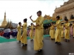 Water Festival at the stage hosted by Rangoon’s Mayor in front of Rangoon’s City Hall seen on April 13. Photo – Mizzima