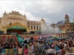 Water Festival at the stage hosted by Rangoon’s Mayor in front of Rangoon’s City Hall seen on April 13. Photo – Mizzima