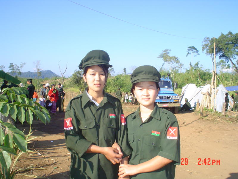 Present day women soldiers working for a development project in Hsa Don Township