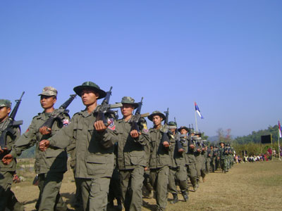 KNLA soldiers on parade 