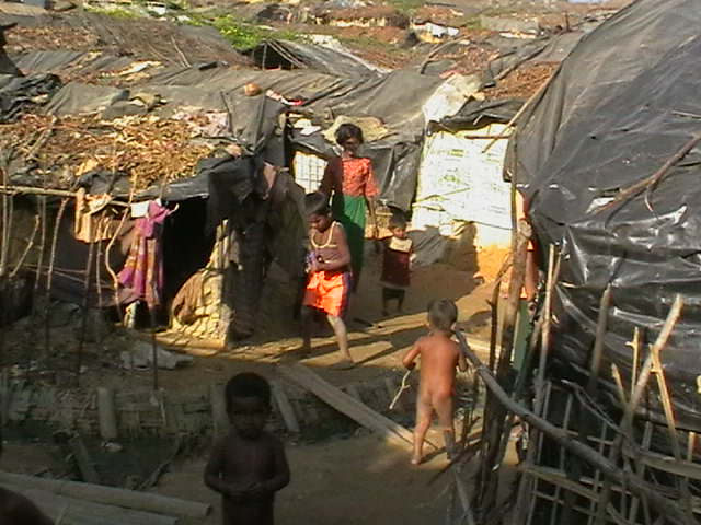 Begum Fetema lives in small hut with her three children and husband at Kutupalong camp