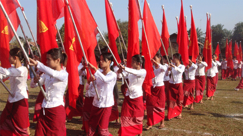 သံဖြူဇရပ်မြို့၌ ကျင်းပသည့် ၆၄ ကြိမ်မြောက် မွန်အမျိုးသားနေ့ ဗဟို အခမ်းအနား (ဓာတ်ပုံ - လွတ်လပ်သောမွန် သတင်းအေဂျင်စီ)