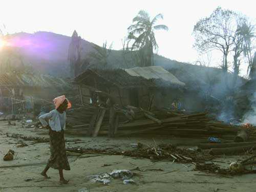 Pyin Wam village, Arakan State, after cyclone Giri