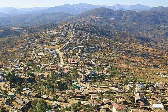 Hakha town in Chin state