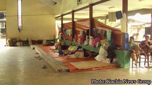 Over 100 IDPs have been accepted at N'Jang Dung Kachin Baptist Church, three miles north of Myitkyina downtown, Kachin State.