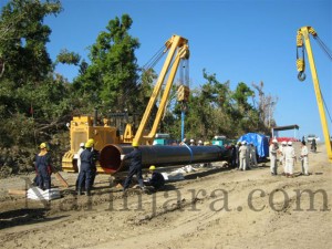 Gas pipeline is being constructed in Arakan. ( Photo- Narinjara)