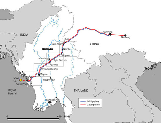 china gas pipeline update route