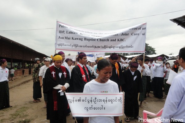 July 6, Kachin Baptist Church protests to release detained IDP in Myitkyina, the capital of Kachin state in Northern Burma.