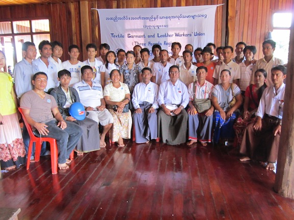 Members meet at the formation of a new labor union in Three Pagodas Pass