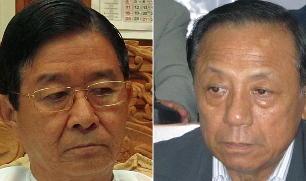 Aung Min, leader of Burmese peace negotiating team (left) and KIO Dr. Laja