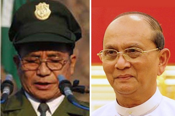 KIO's Chairman Zawng Hra (left) and Burmese President Thein Sein