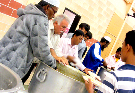 Traditional Rohingya food is served at the event.