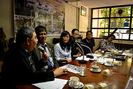 Panel speakers at the press conference in Bangkok