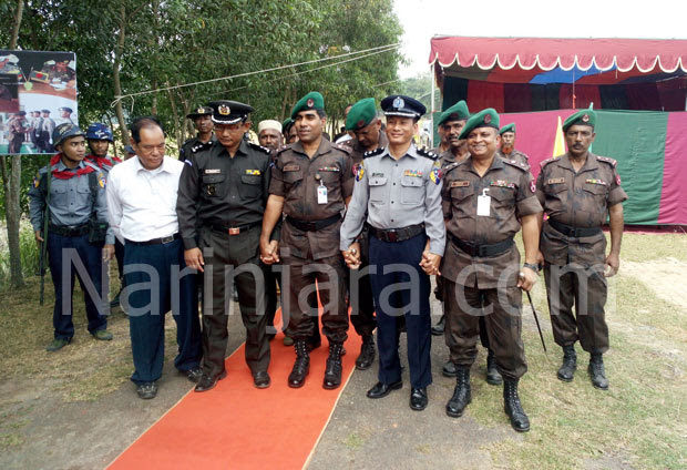 Officials from Burma and Bangladesh who attended the meeting. (Photo- Narinjara)