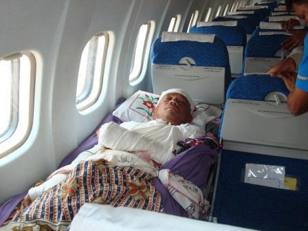 The photo was taken while U Ba Tin was on board the aircraft from Sittwe to Yangon.