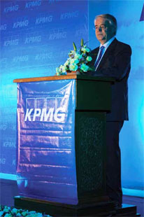 KPMG Global Chairman Michael Andrew speaking at the launch