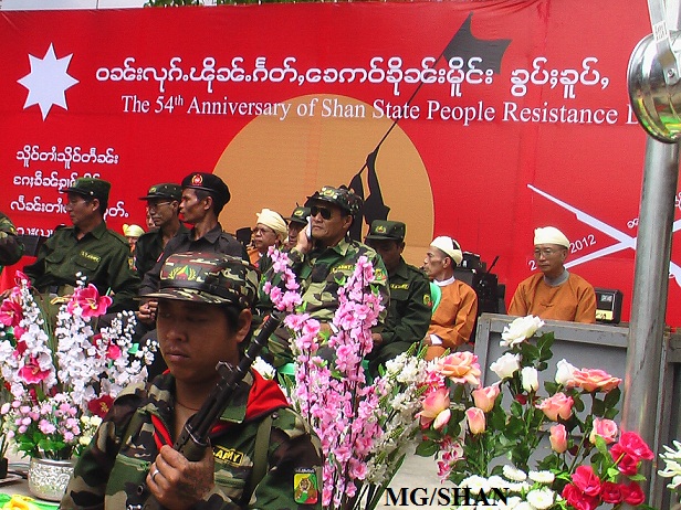 သျှမ်းပြည်တော်လှန်ရေးနေ့အထိမ်းအမှတ်ကျင်းပစဉ်က 701 စစ်ဒေသမှူးများ