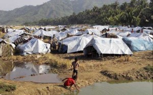 A Muslim refugee camp in Arakan state.