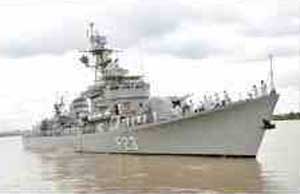 Burmese Navy Ship arrives at Chittagong Port on Friday ( Photo- The Independent)