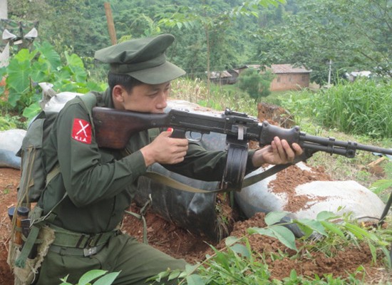 A KIA soldier at the Laiza headquarters.