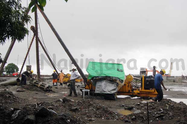 A construction site of India project in Sittwe.