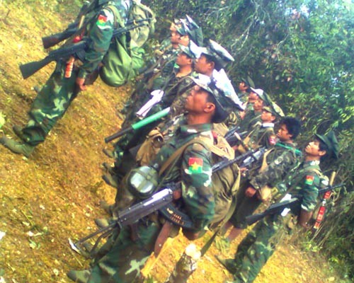 KIA troops in Pangsai (Kyukok) area in Muse township, northern Shan state.