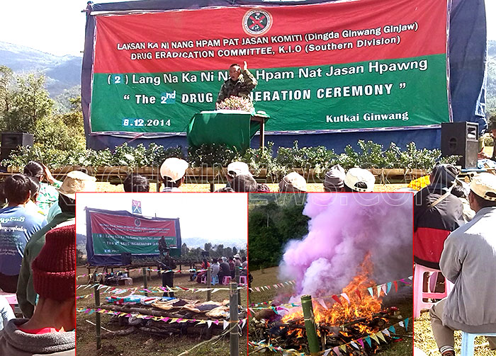 KIA Burns Huge Drug Haul in Northern Shan State