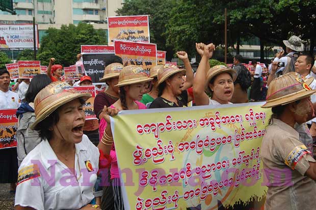 demostration in rangoon