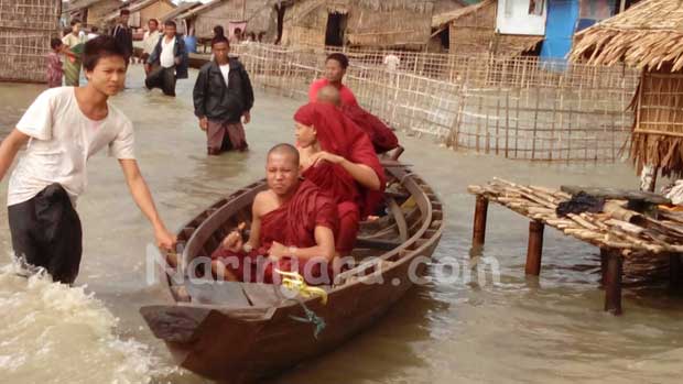 ထူးကဲဒီရေတက်ပြီး ရခိုင်ပြည်နယ် ဒေသအချို့တွင် ရေမြုပ်မူများ ဖြစ်ပေါ်နေ