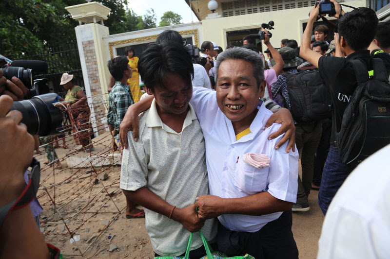 A Prisoner comes out from Insein Prison in Yangon