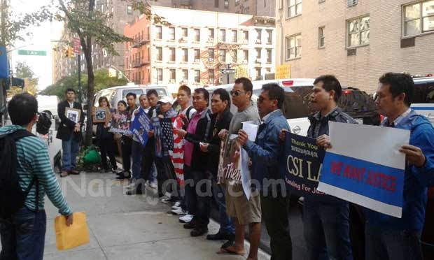 Demonstrators at the Thai Embassy in New York Demand Justice for Koh Tao Suspects 2