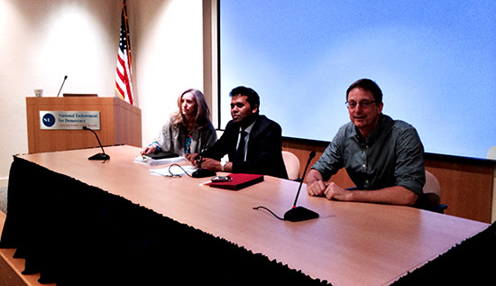Tun Khin at a briefing at the National Endowment for Democracy (NED) offices. Tun Khin at a briefing at the National Endowment for Democracy (NED) offices.