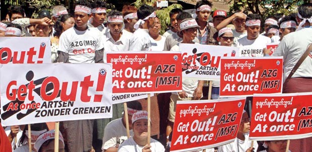 MSF-kicked-Out-Sittwe-Protest