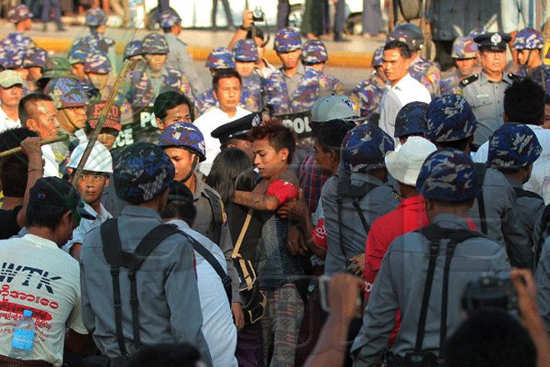 Student-Strike-at-Violence-in-Yangon-1