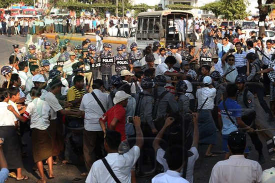 Student-Strike-at-Violence-in-Yangon