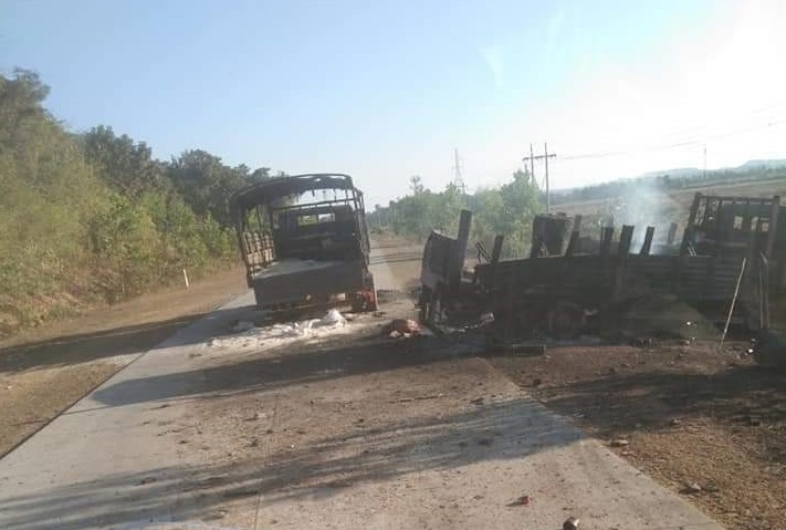 Two military vehicles destroyed in Arakan Army attack Burma News