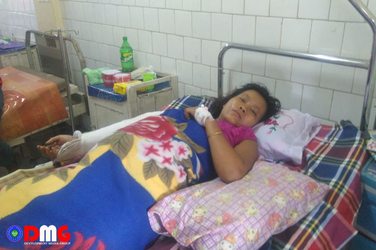 Pregnant Woman Hit By Stray Bullet | Burma News International