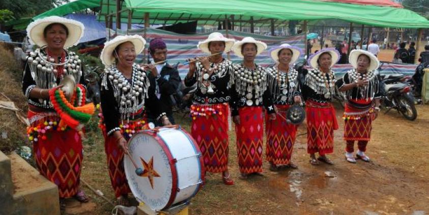 Kachin women’s band in northern Shan State. / Photo credit Tom Kramer (TNI)