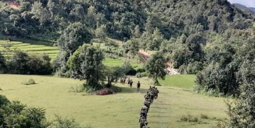 KIA members positioned on the front line in northern Shan State.