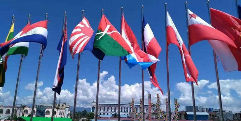 ethnic groups’ flags seen flying by one another at Mai Ja Yang summit (Photo: Kachinland News)