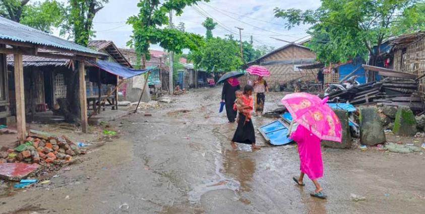 ၂၀၂၃ ခုနှစ်၊ ဇူလိုင်လ ၁၇ ရက် သက္ကယ်ပြင် ဒုက္ခသည်စခန်းမြင်ကွင်း။