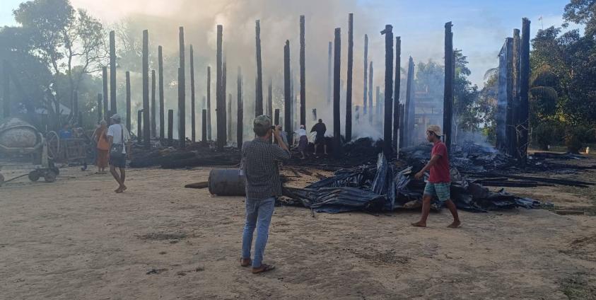 Devastated scenes of Tokegyi village, ravaged by arson and where villagers were brutally killed on September 17th