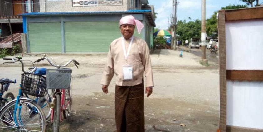 U Thar Sein, an independent candidate running for a seat in the State Parliament from Sittwe Township's Constituency No 2.