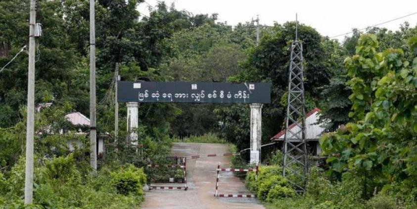 A view of the entrance of the Myitsone dam project near Myitsone area in Myitkyina, Kachin State. Photo: Nyein Chan Naing/EPA