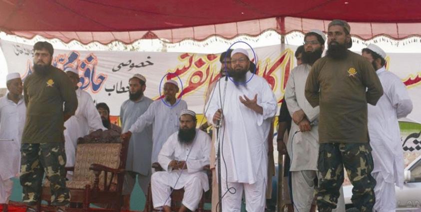 Hafiz Mohammed Syed (LeT, Pakistan) sharing the dais with Abdul Qudus Burmi (HuJI, Arakan) and other Rohingya leaders