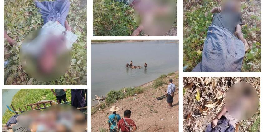 Lifeless bodies of villagers slain by the Military Council.