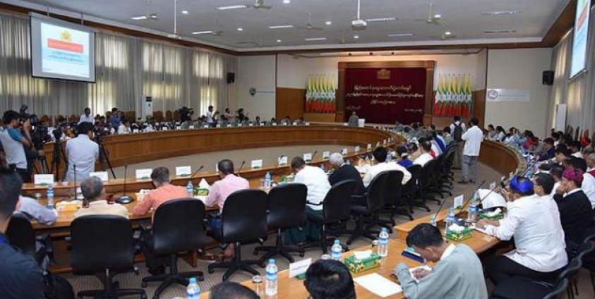 The Union Election Commission held a coordination meeting with political parties with the aim to successfully organize the 2020 General Election, at the UEC Office in Nay Pyi Taw. Photo: MNA