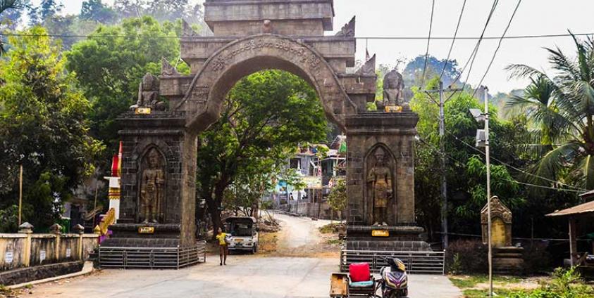 Kyein Taung Pagoda Hill in Minbya, where Myanmar military troops are stationed.