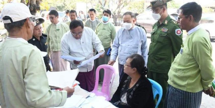 Civil servants under the military regime conduct a population census in Sittwe. (Photo: Thikyar Saychin Ngwe Thazin)